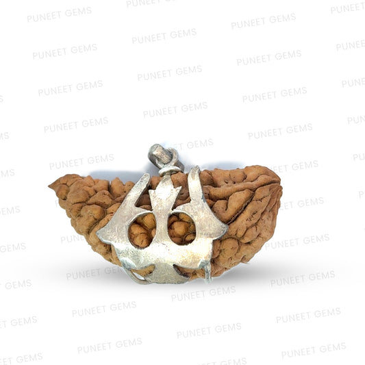 1 Mukhi Vedic Gemstones Trishul Silver Locket