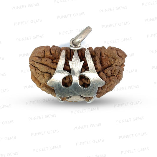 1 Mukhi Vedic Gemstones Trishul Silver Locket