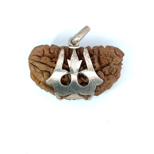 1 Mukhi Vedic Gemstones Trishul Silver Locket