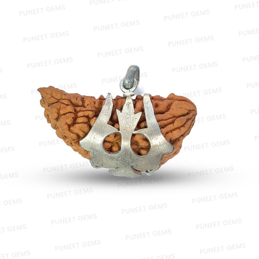 1 Mukhi Vedic Gemstones Trishul Silver Locket