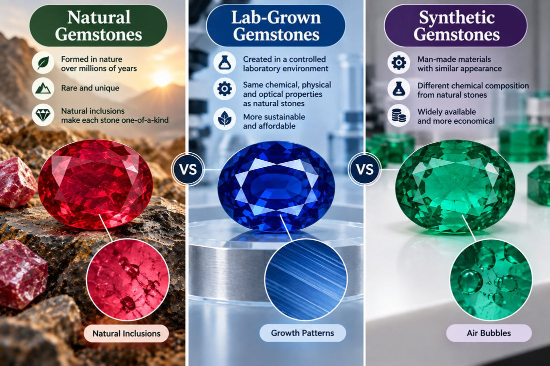 Natural vs Lab-Grown vs Synthetic Gemstones